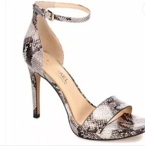 Michael By Michael Shannon Women's  Fauxs Snake Skin Open Toe Sileto Heels Size6